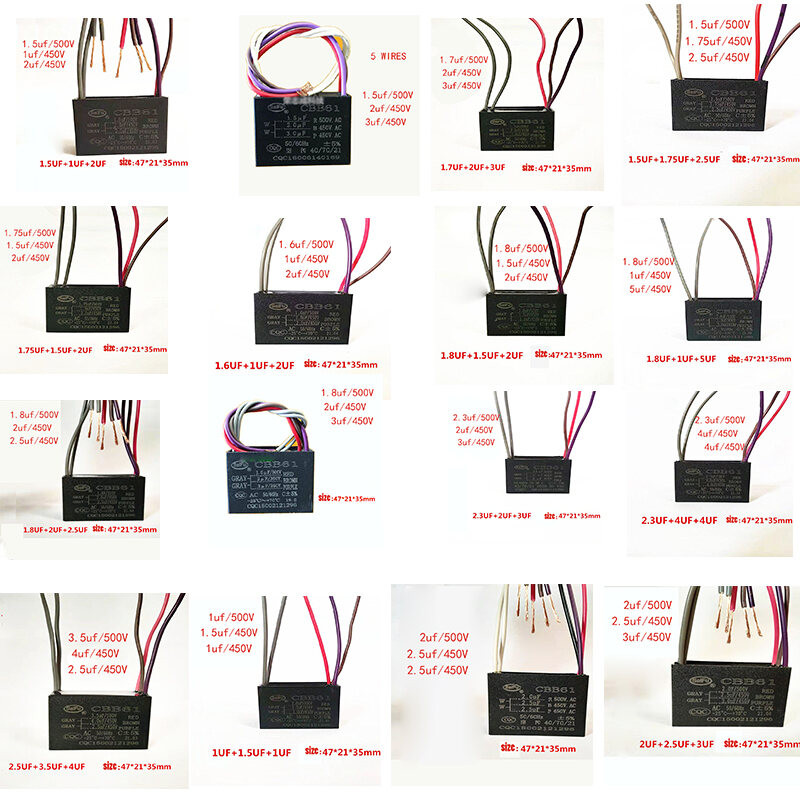 CHO WIRES CAPACITOR 5 QUẠT CÁNH f Quạt Tụ Điện Động Cơ 61 CBB tụ điện 500V 450V Mla1
