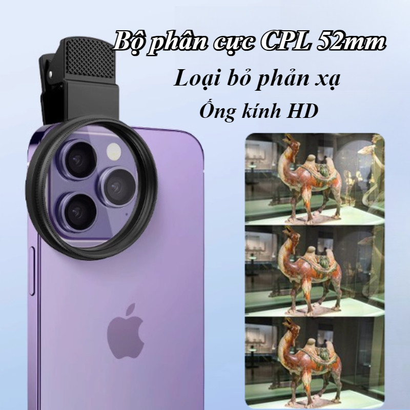 Bộ phân cực CPL 52mm,Bộ lọc ống kính máy ảnh cho điện thoại thông minh Máy ảnh,Giảm phản xạ ống kính