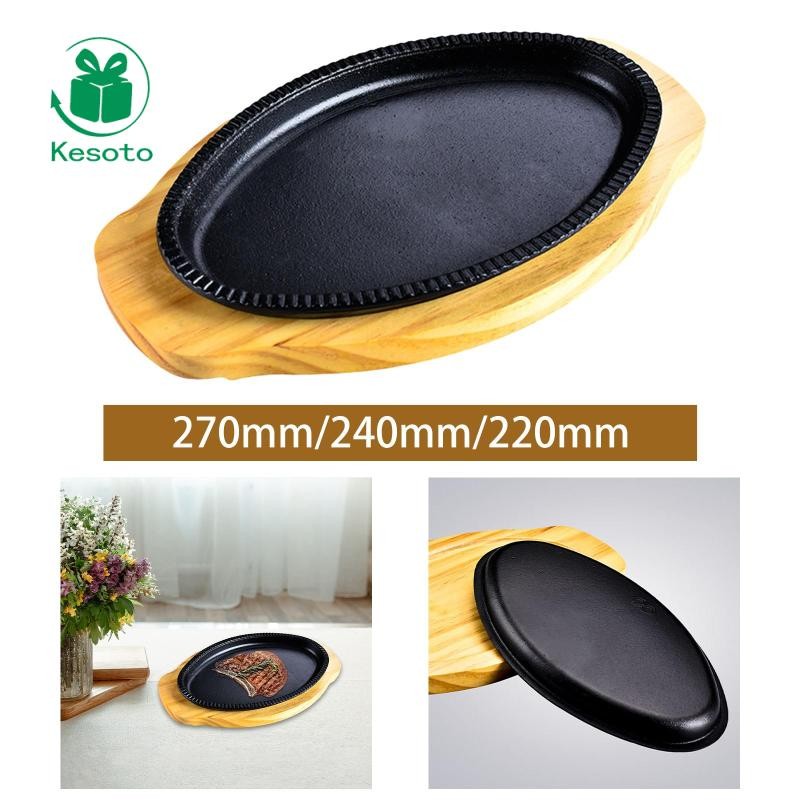 Griddle Steak Fry Plate Sizzling Steak Plate Set Nonstick Veggies Meats Grill Plates BBQ Grill Pan S