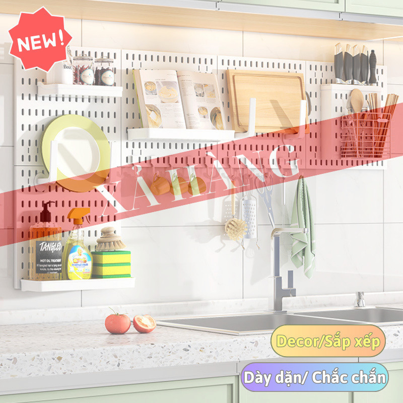 Xả hàng- Kệ dán tường nhà bếp bảng pegboard gắn tường bàn làm việc Lily's Decor  tiết kiệm không gia