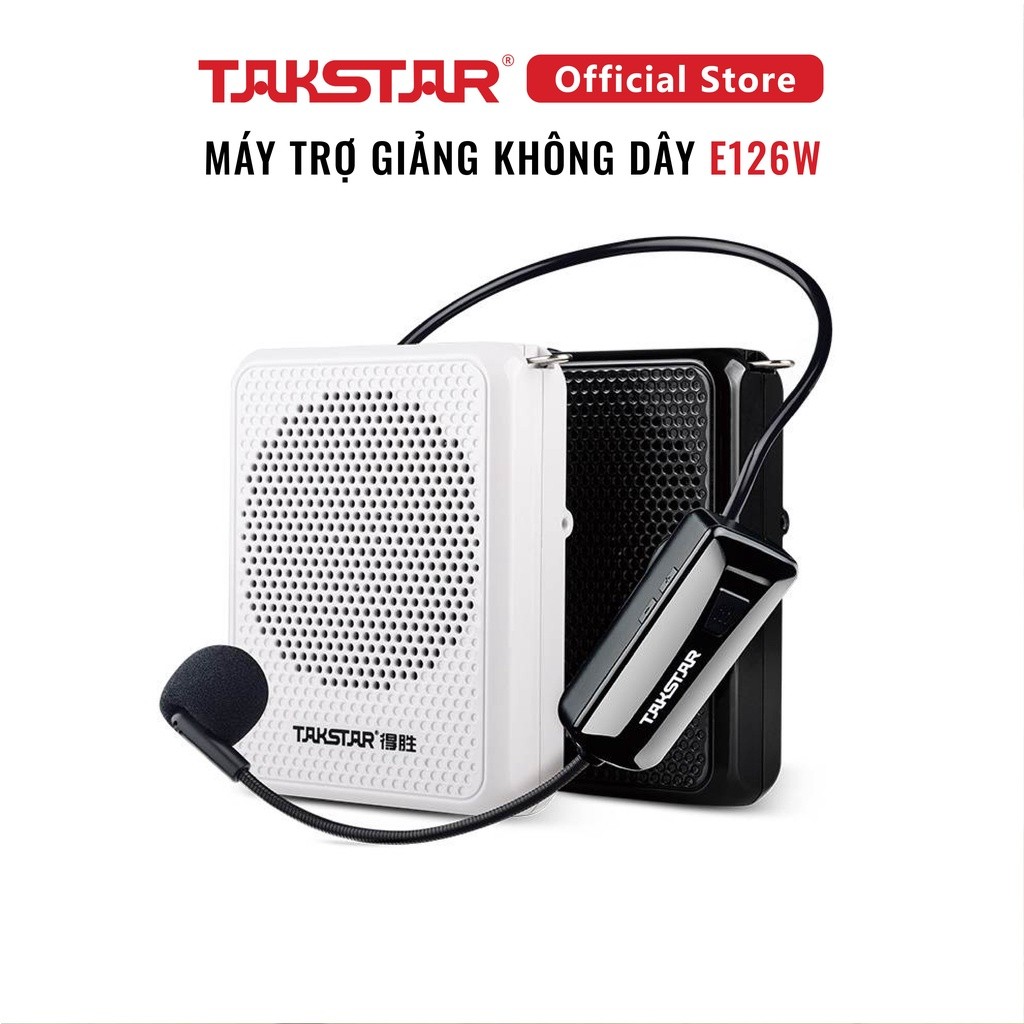 Máy Trợ Giảng Không Dây Takstar E126W Bluetooth, Nhỏ Gọn, Công Suất 8W, Mic Nhạy Chính Hãng Cao Cấp 