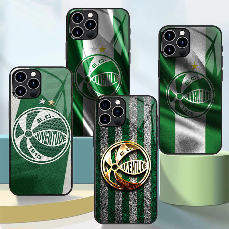 Ốp điện thoại kính cường lực juventude fc 02 cho Iphone 11 12 Mini 13 14 Plus 15 16 Pro Max