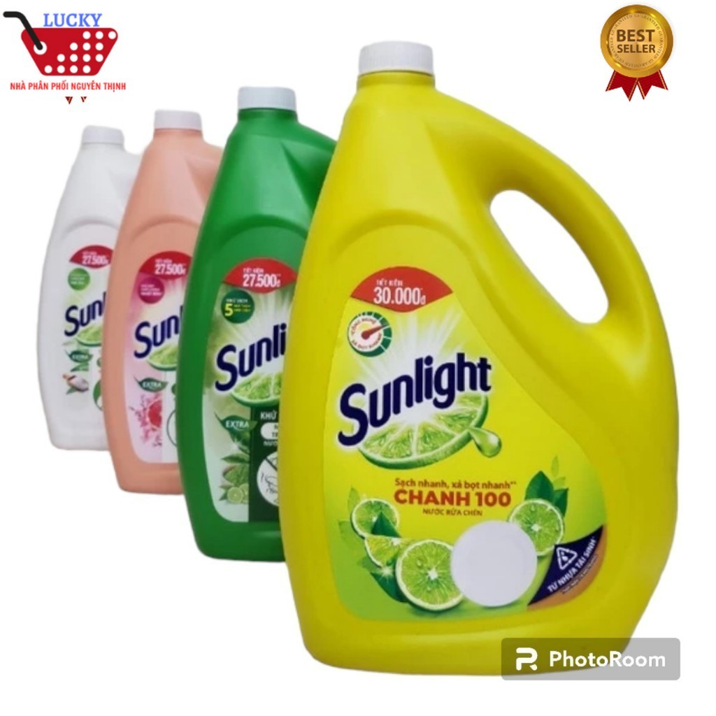 Nước rửa chén Sunlight 3,5kg Mastra- Trà nhật hương chanh gừng