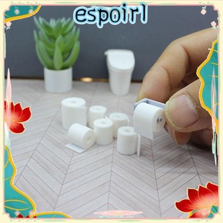 Giấy thu nhỏ nhà búp bê ESPOIR, Giấy khăn giấy Mini 1: 12, có mô hình chân đế Phụ kiện nội thất DIY Trang trí nhà búp bê
