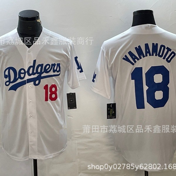 Los Angeles Dodgers Yushen YAMAMOTO Dodgers Đồng phục bóng chày Số 18 Đồng phục thi đấu YAMAMOTO Thê