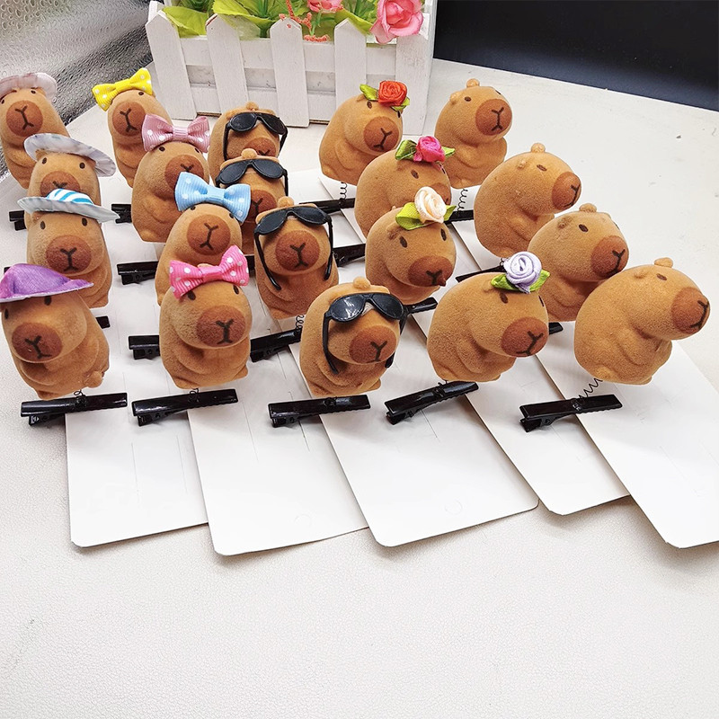 Kính Dễ Thương Capybara Kẹp Tóc Ngộ nghĩnh Nơ Capybara Kẹp Tóc Bé Gái Phụ Kiện Tóc