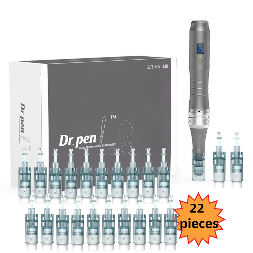 Bút Dr không dây M8 Microneedle Derma Pen với 22 Cái Kim Cartidges Trị liệu làm trắng da Dermapen