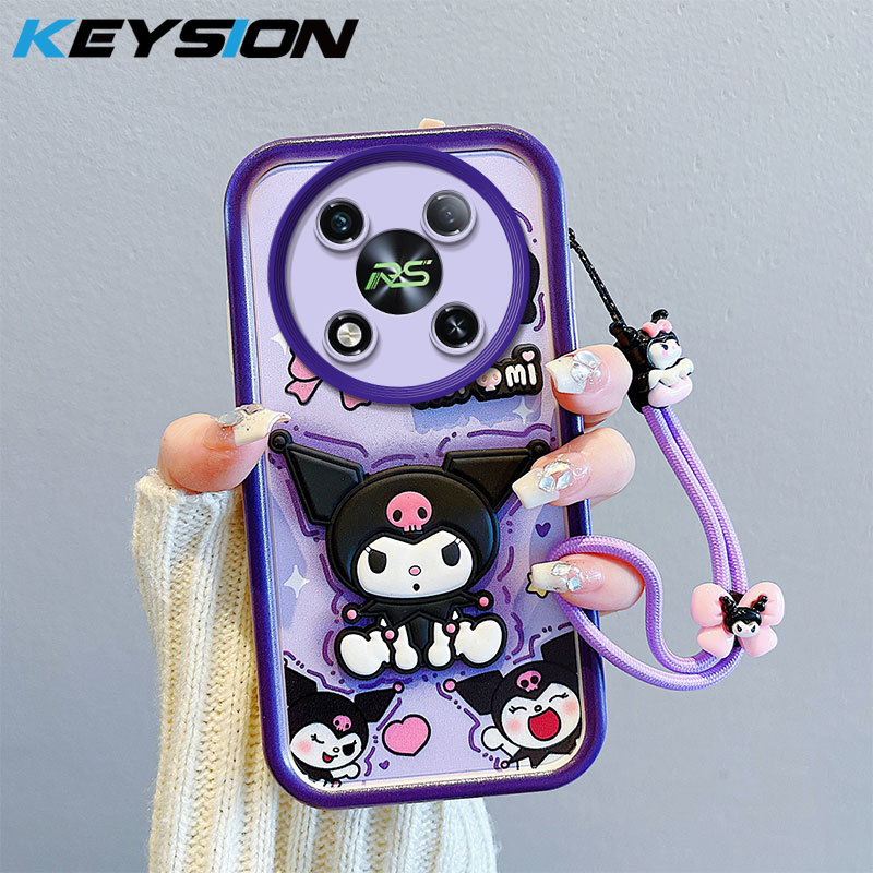 Ốp Lưng Chống Sốc KEYSION Cho Itel RS4 Có Dây Silicon Mềm Dễ Thương 3D Hoạt Hình Búp Bê Ốp lưng Cho 