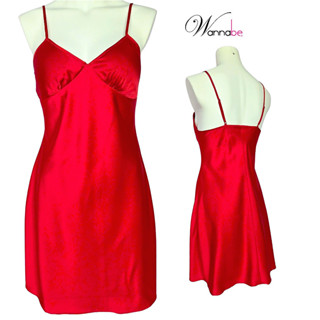 Váy ngủ nữ có mút đệm ngực WANNABE đầm ngủ lụa mềm mượt hack dáng đỉnh cao không cần áo chíp DNL01