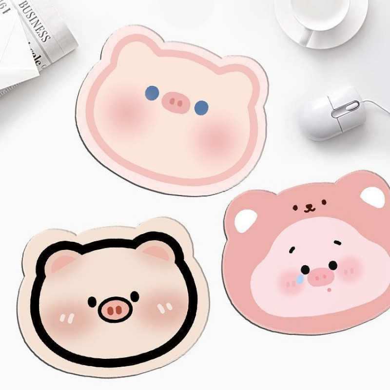 Bàn di chuột hình heo con dễ thương, thảm bàn văn phòng hoạt hình sáng tạo, bàn di chuột chơi game