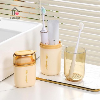[TDiepf] Bàn chải đánh răng du lịch Hộp đựng kem đánh răng Hộp đựng xà phòng Khay đựng bát đĩa Cắm trại Đồ vệ sinh di động Phụ kiện sắp xếp lưu trữ MỚI