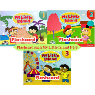 Bộ thẻ học flashcard giáo trình tiếng anh My Little Island 1,2,3 ép plastic size A5