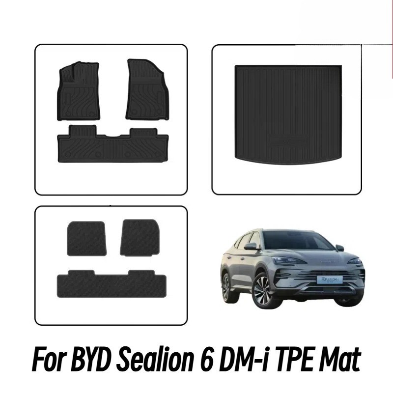 Dành Cho Mới BYD Sealion 6 DM-i TPE Thảm Lót Sàn Thảm Chống Thấm Nước Chống Mài Mòn Chất Lượng Cao C