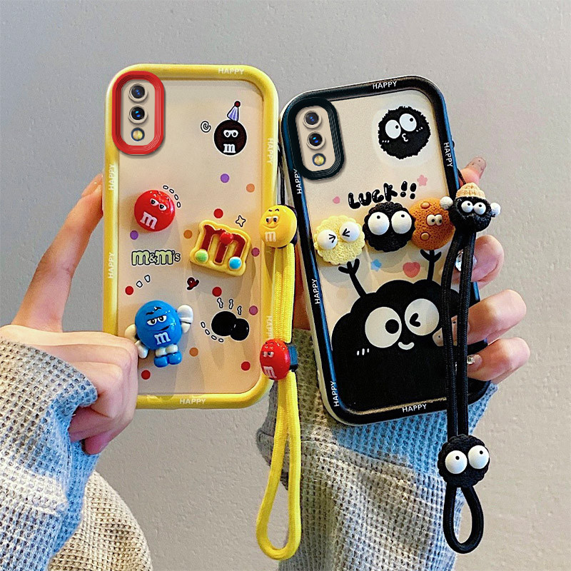 Ốp Điện Thoại Phong Cách Nữ Đệm Chống Sốc Bao Gồm Tất Cả Cạnh Băng Silicon Dây Buộc vivo y05 y11d y2