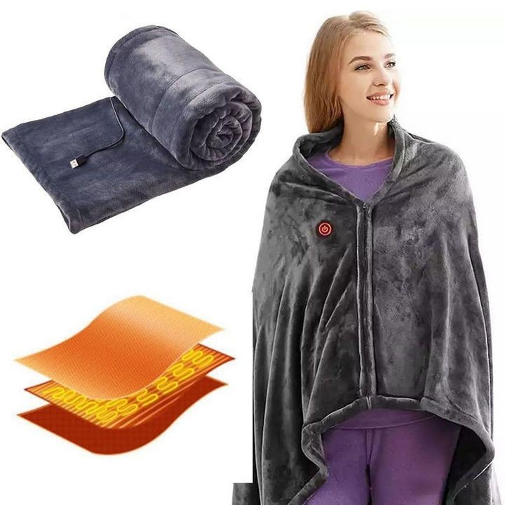 🎉HCM🎉 Áo Choàng Sưởi Ấm Coral Flannel Heated 8-Zone Cao Cấp