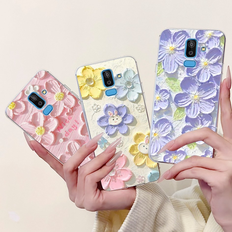 Vỏ Cho Samsung Galaxy J8 2018 Ốp Lưng J810 SM-J810F Vỏ Điện Thoại Hoa Thời Trang Vỏ Silicon Mềm Cho 