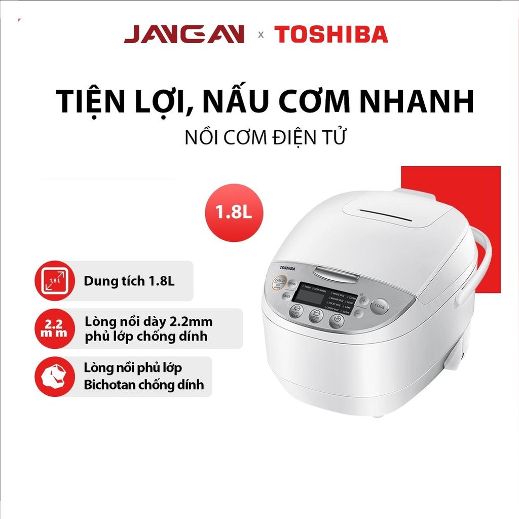 Nồi cơm điện tử Toshiba 1L/1.8L RC-10DH2PV(W)/RC-18DH2PV(W) - Hàng chính hãng