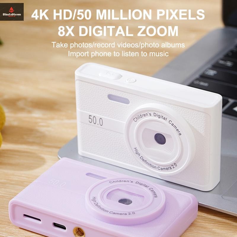 Camera kỹ thuật số 4K CCD 50MP Du lịch Selfie Camara Autofocus 8X Zoom Entry-Level Kids Camara Retro