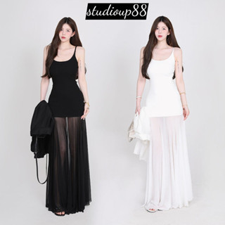 Váy 2 day dáng dài chun Vải lưới, ren phong cách Hàn Quốc  Đầm nữ 2 day chất đũi gân Hàn mềm mát có lót