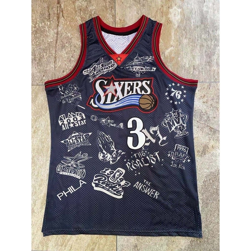 Áo bóng rổ nam Phaladelphia 76ers Allen Iverson Premium