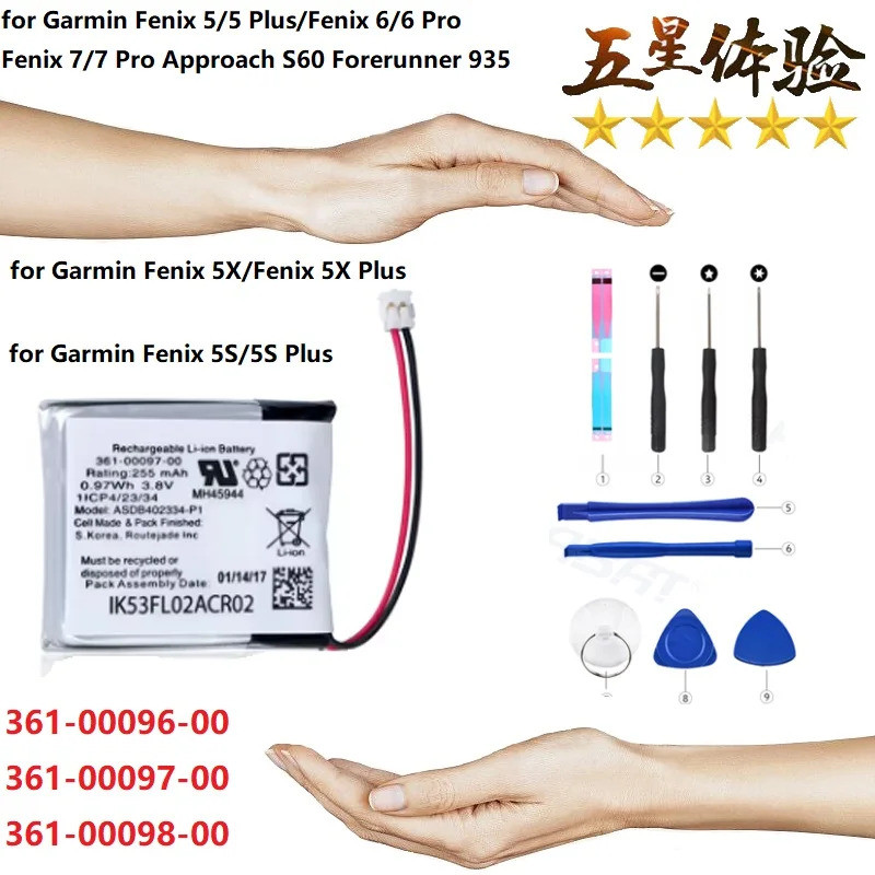 Pin cho Garmin Fenix 5S / 5S Plus / 5 / 5 Plus / Fenix 6 / 6 Pro / Fenix 7 / 7 Pro Approach S60 Fore