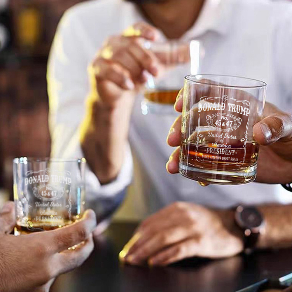Donald-Trump Whisky Thủy Tinh Laser Khắc Thiết Kế Tổng Thống Trump-Glasses Hiện Nay Chính Trị