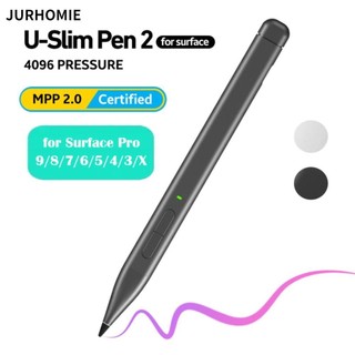 Bút mỏng JURHOMIE 2, 4096 Bút cảm ứng MPP 2.0, Bút chì màn hình cảm ứng sạc nhanh nhạy mượt mà chuyên nghiệp cho Microsoft Surface 9 / 8 / 7 / 6 / 5 / 4 / 3 / X