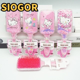 SIOGORLược trẻ em , Lược Sanrio Hello Kitty màu hồng, Lược đệm khí hoạt hình