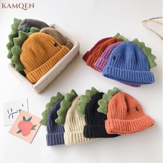 KAMQEN Mũ dệt kim cho bé, Mũ beanie mềm khủng long cho trẻ em, Bảo vệ tai hoạt hình dễ thương Giữ ấm Mũ bịt tai cho trẻ sơ sinh sơ sinh