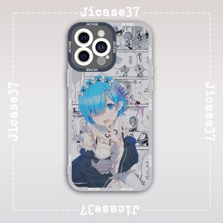 Ốp lưng iPhone Cạnh Vuông Samsung Xiaomi Oppo Anime Re Zero Bắt đầu lại ở thế giới khác nhân vật Rem