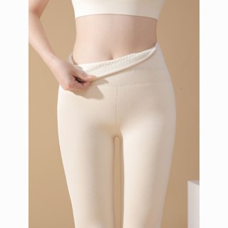 Đức Nhung Quần Cotton Mặc Bên Trong Quần Len Quần Dài Eo Cao Quần Legging Mùa Thu Cừu Lông Cừu Lót Nữ Ấm Quần Dày