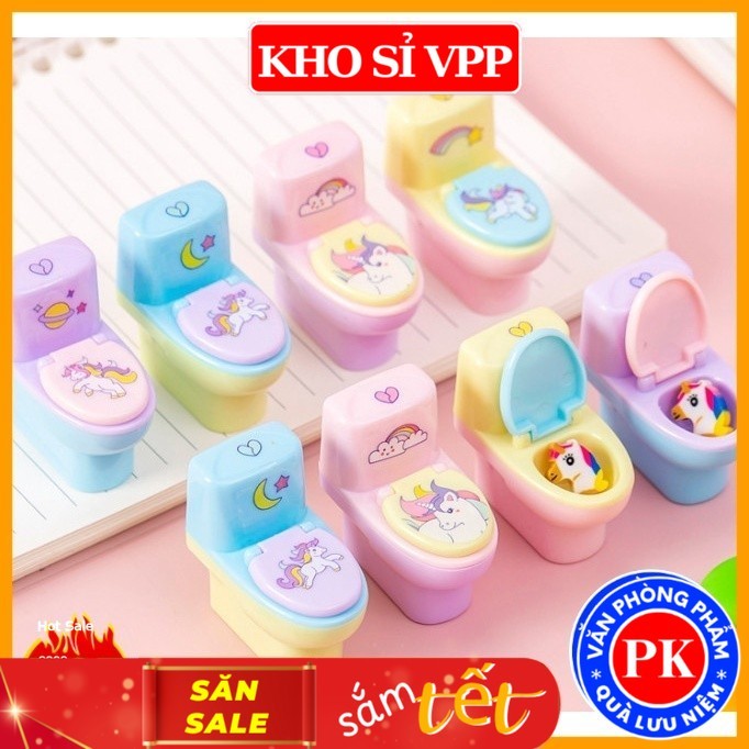 Gọt Bút Chì Hình Bồn Cầu Tặng Kèm Cục Tẩy Chuốt Các Loại Bút Chì Gỗ Và Màu E415