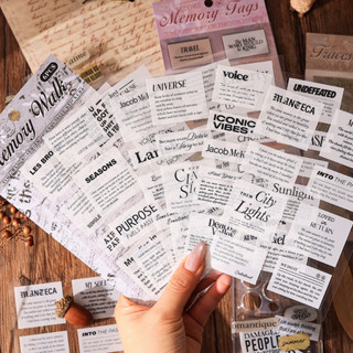  NEDIE 6 Tờ Tiếng Anh Cụm Từ Dán Vật Liệu PET DIY Nhật Ký Trang Trí Miếng Dán Album Sổ Lưu Niệm Rác Tạp Chí Thẩm Mỹ Miếng Dán 