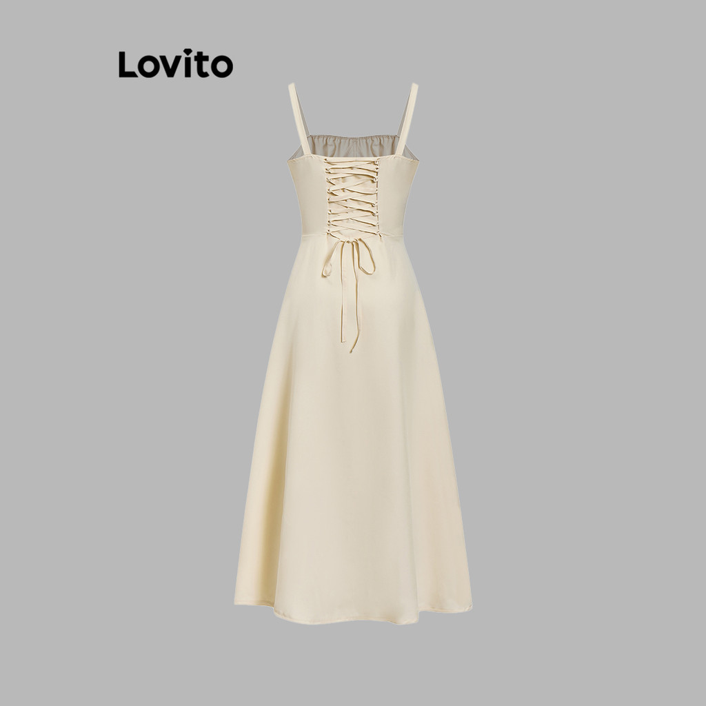 (KOL‘s pick) Đầm Lovito cột dây lưng màu trơn thanh lịch cho nữ L74ED185(Nhiều màu) | BigBuy360 - bigbuy360.vn