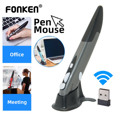 Bút Chuột Không Dây Fonken 2.4G Cá Tính Sáng Tạo Dọc Máy Tính Stylus USB Model Thích Hợp Cho PC Laptop