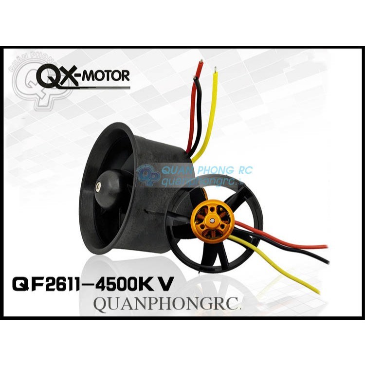 QX-MOTOR Ducted Fan 64mm EDF 5 Blades QF2611 4500KV Brushless Motor 3S