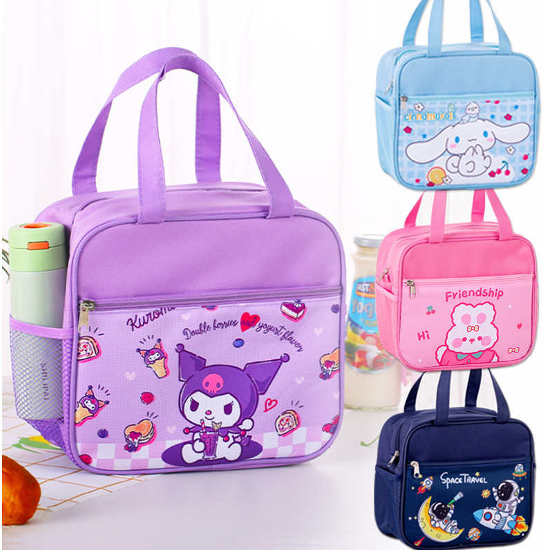 Elementary School Lunch Box Bag Thermal Insulation Handbag Children Cartoon Student Lunch Bag Thicke