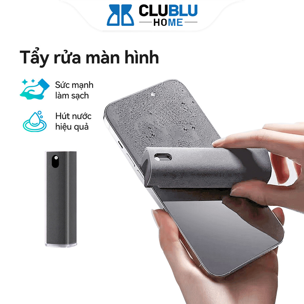 Bộ Vệ Sinh Màn Hình Chome 2 In 1 Bộ Xịt Kèm Vải Lau Cho Điện Thoại, Máy Tính Tablet Chuyên  Nghiệp