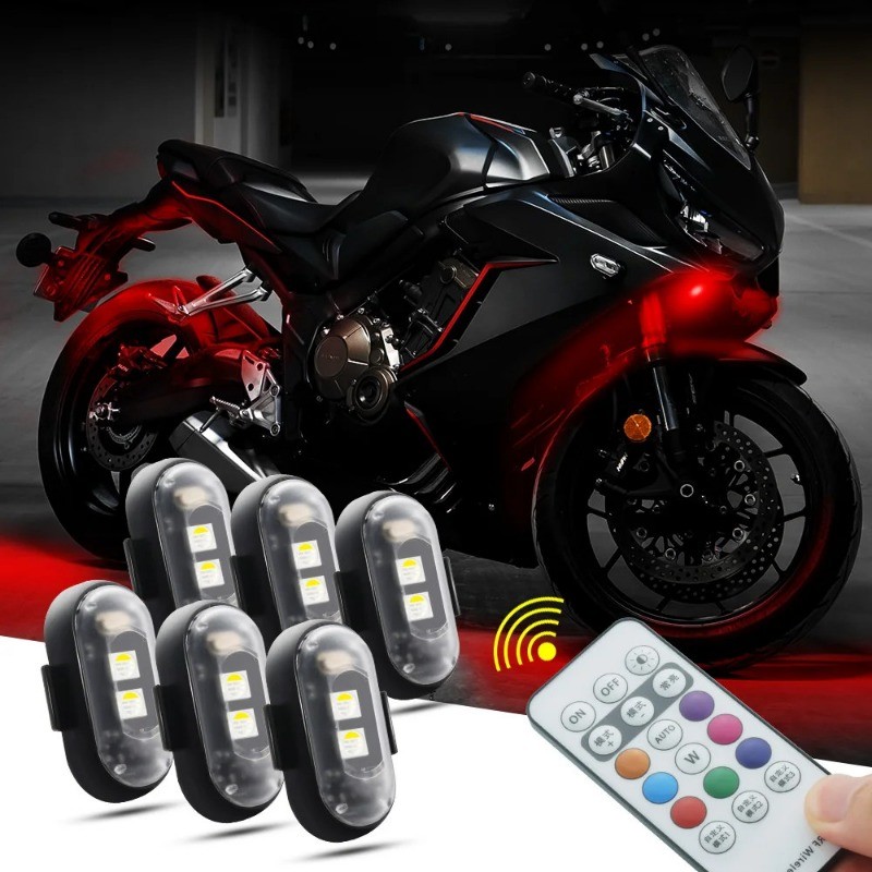 LT RGB LED Máy Bay Nhấp Nháy Đèn Xe Máy Đèn LED Vị Trí Flash Đèn Không Dây Máy Bay Máy Bay Trực Thăn