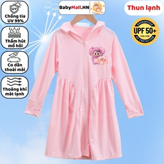 Áo chống nắng toàn thân hình Baby Three cho bé gái BABYMALL váy chống nắng cho bé chất thun lạnh mát