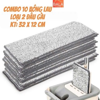 Combo 10 Bông Lau Nhà 2 Đầu Gài 32x12cm - Miếng Lau Sàn - Miếng Dán Cây Lau Nhà