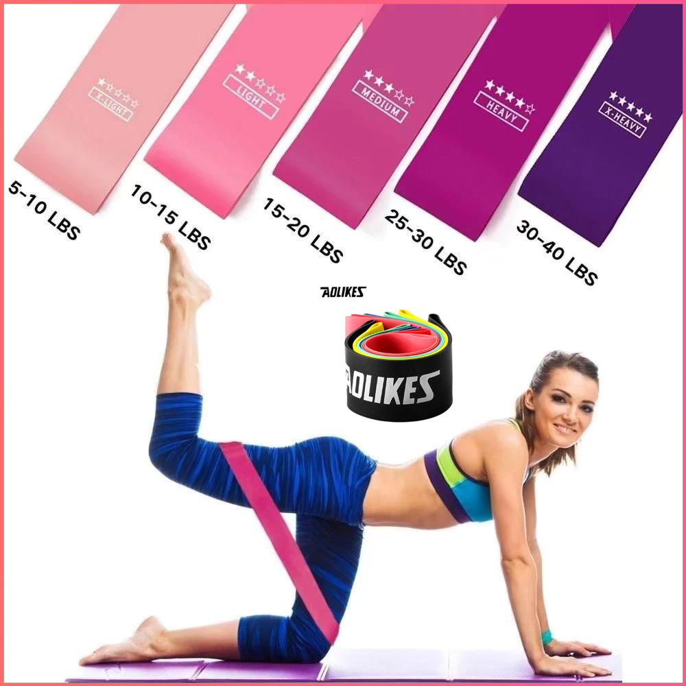 Dây cao su tập thể dục "Aolikes" (6 cấp độ nhớt 6 màu) 3601 Fitness