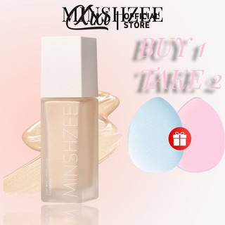 [Mua 1 BÁNH 2] MINSHZEE Mingxizhi Light Sense Foundation Concealer Blob Pockmarks Pore Makeup Foundation 30g + 2 * Free Mini Puff