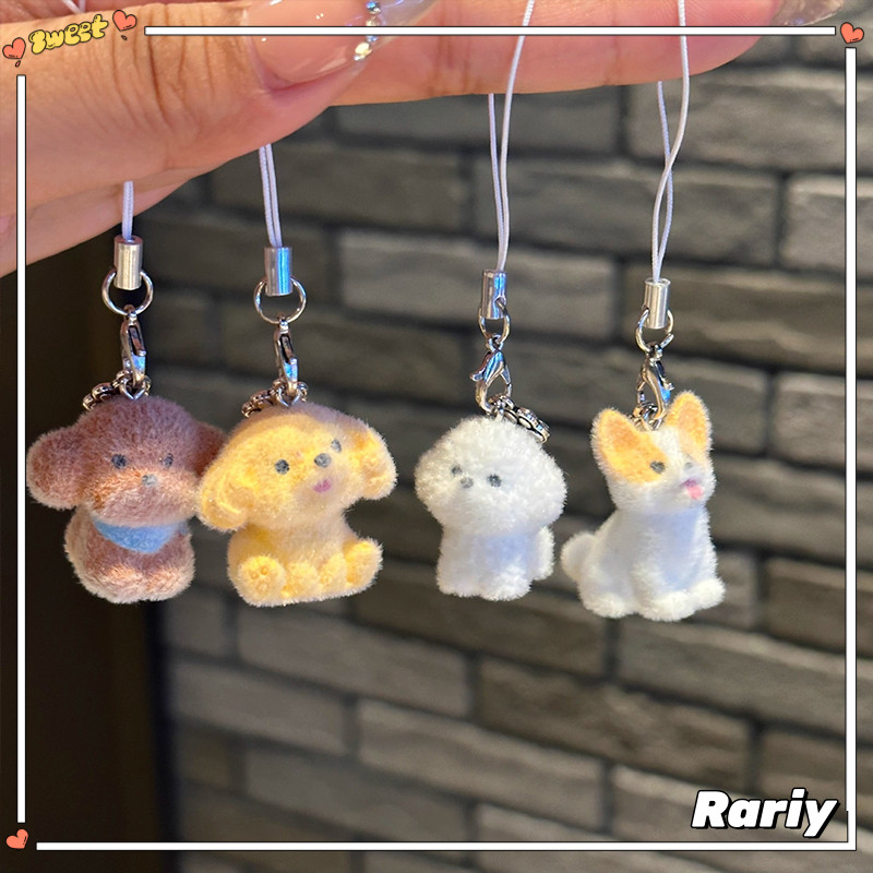 Dây đeo điện thoại thú nhung Teddy dễ thương - Móc khóa DIY phụ kiện túi xách-RY