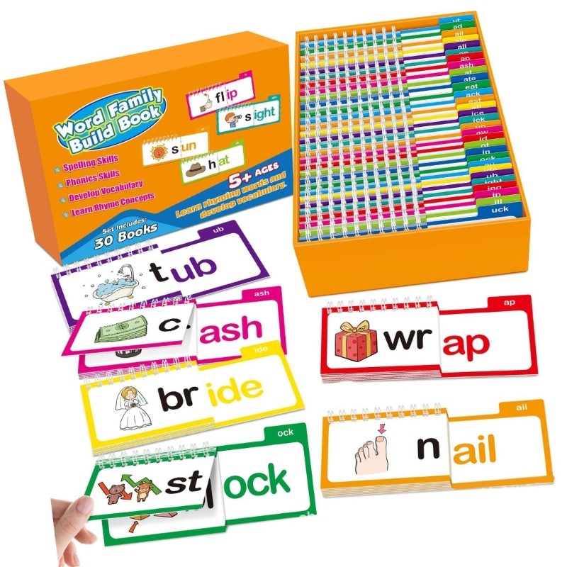 GOO Word Family Flip Books Đọc và Rhyme Flip Books Phonics Flash Cards