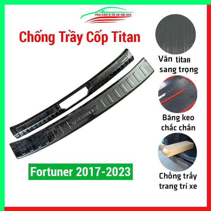 Ốp chống trầy cốp trong ngoài titan fortuner 2017-2023