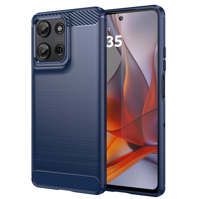 Dành cho Motorola Moto G75 Vỏ bảo vệ bằng sợi Carbon TPU mềm chống trầy xước