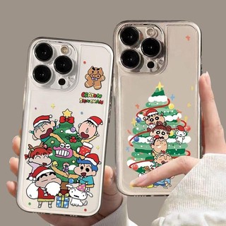 Ốp Điện Thoại Cho Samsung Galaxy A12 A22 A32 A51 A71 4G A52 A52S A50 A50S A30S A53 5G A03S Vỏ Điện Thoại Bút Chì Giáng Sinh Dễ Thương Shin-chans Trong Suốt Bảo Vệ Camera