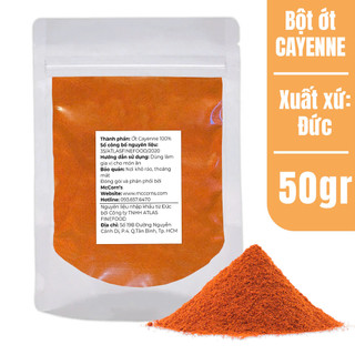[COMBO 3 GÓI] Bột Ớt Cayenne Pepper Ground, Túi Zip 50g