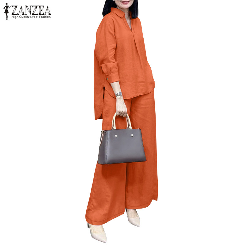 Zanzea Nữ Hàn Quốc Xếp Ly Tay Đèn Lồng Co Giãn Dây Thắt Lưng Rộng Hai Mảnh Trang Phục | BigBuy360 - bigbuy360.vn